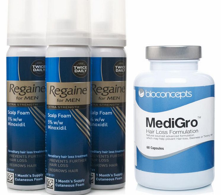 Regaine Foam & Medigro Hair Loss Treatment Pack