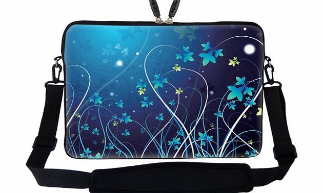 MeeNY 15 15.6 inch Blue Swirl Design Laptop Sleeve Bag Carrying Case with Hidden Handle amp; Adjustable Shoulder Strap Fits 15`` 15.6`` or Small Size Notebook PC