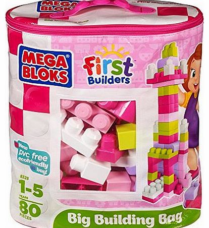 Mega Bloks Big Building Bag (Pink, 80 Pieces)