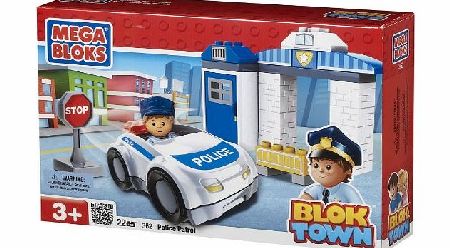 Mega Bloks Blok Town Police Patrol Buildable Playset