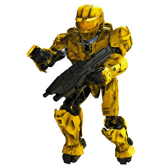 Halo Wars Metalon Figure - Yellow UNSC Spartan-II