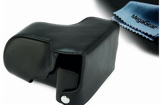 MegaGear ``Ever Ready`` Protective Black Leather Camera Case , Bag for Fujifilm X-E2, Fujifilm X-E1 with 18-55 Lens