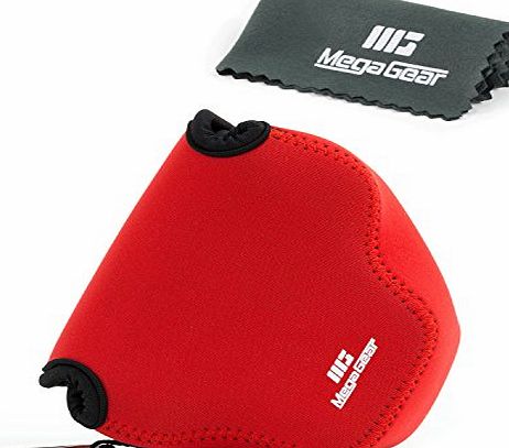 MegaGear Ultra Light Neoprene Camera Case Bag with Carabiner for Olympus E-PL7 Digital Camera (Red)