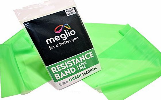 Meglio Resistance Band for Mobility Strength amp; Rehab Premium Quality Latex Free 1.2m Green (Medium)