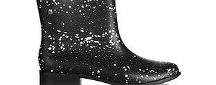 Melissa Black white fleck detail ankle boots