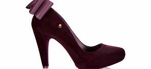 Melissa Plum flocked round toe high heels