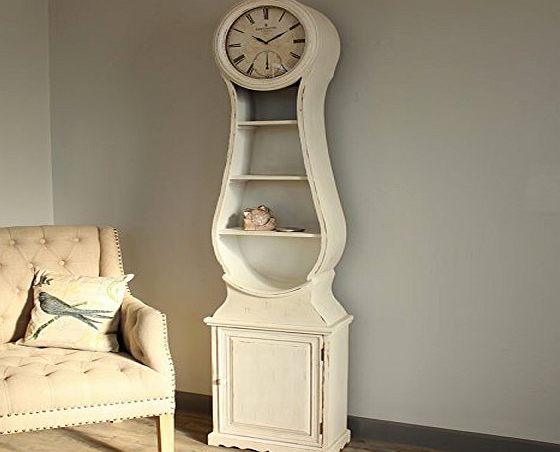 Melody Maison Antique Cream Grandfather Clock with Storage