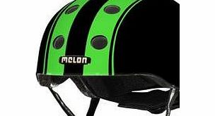 Melon Helmets Double Green/black Stripe Helmet