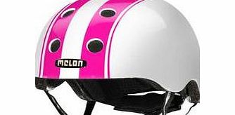Melon Helmets Double Pink/white Stripe Helmet