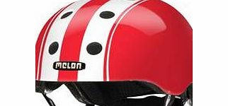 Melon Helmets Double White/red Stripe Helmet