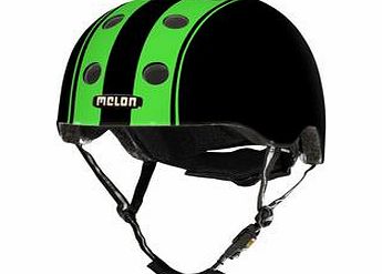 Melon-helmets Melon Helmets Double Green/black Stripe Helmet