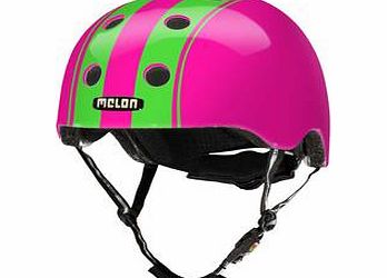 Melon-helmets Melon Helmets Double Green/pink Stripe Helmet