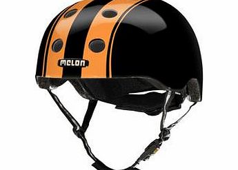 Melon-helmets Melon Helmets Double Orange/black Stripe Helmet