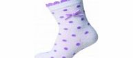 Melton Toddler Girls White Polka Dot Socks L21/E5