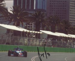 Memorabilia Gerhard Berger Signed Melbourne 1997 Photo
