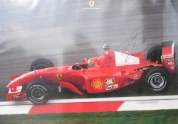Michael Schumacher Ferrari F2001 Signed Poster