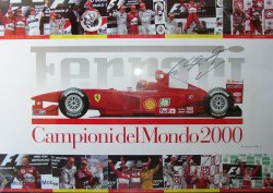 Michael Schumacher Ferrari World Champion 2000 Signed Poster