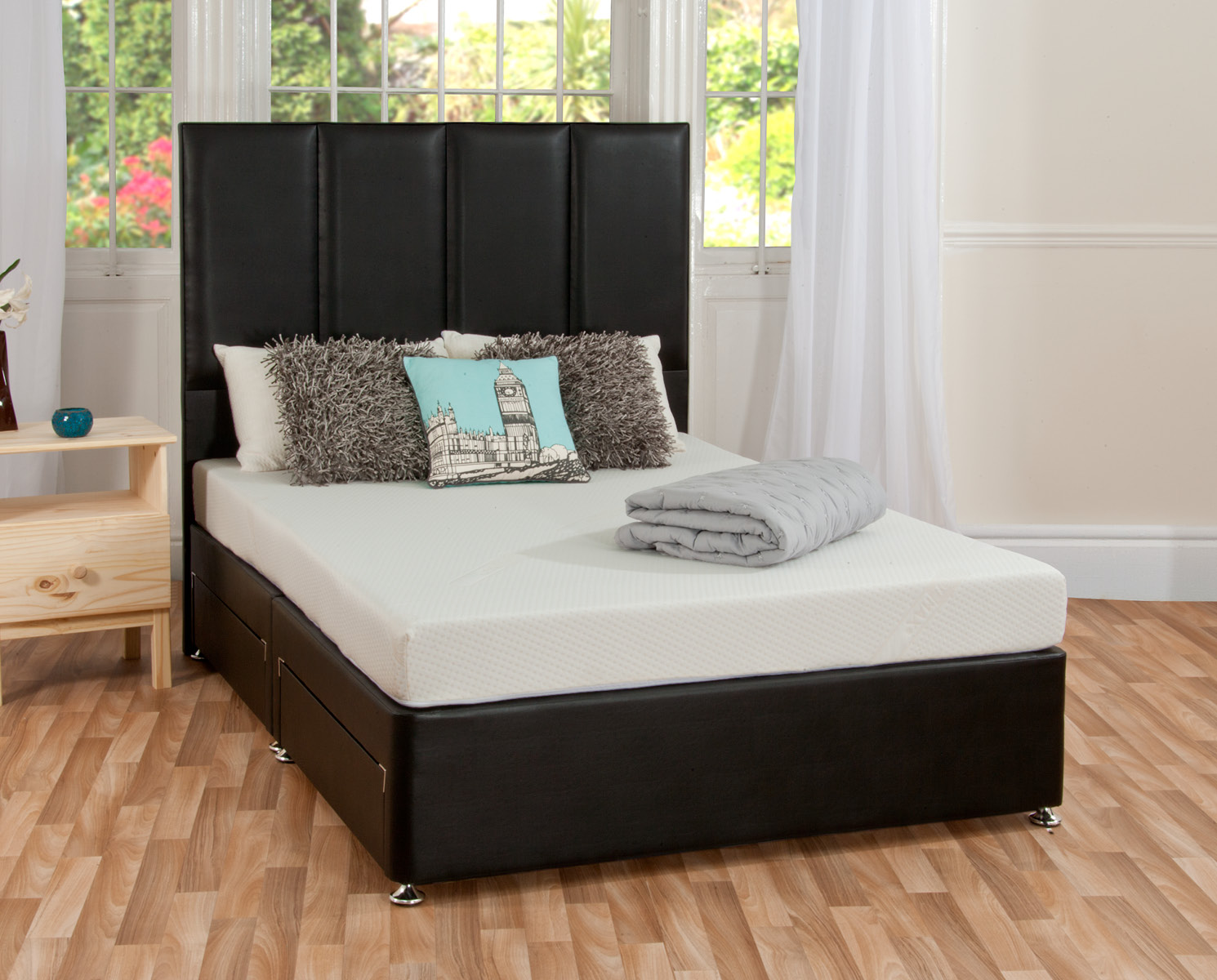 Coolmax Deluxe Faux Leather Double Divan and