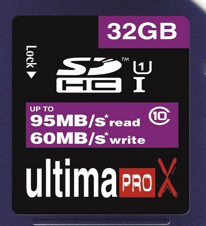 MEMZI  32GB Class 10 Ultima Pro X 95MB/s Read - 60MB/s Write SDHC Memory Card for Toshiba Palm Held Camileo Series Digital Camcorders