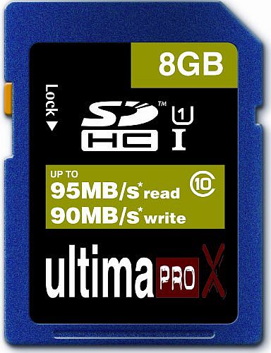  8GB Class 10 Ultima Pro X 95MB/s Read - 90MB/s Write SDHC Memory Card for RoadHawk, Astak or Super Legend HD Car Video Recorder Cameras