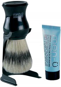 MEN-U BARBIERE SHAVING BRUSH and STAND - BLACK