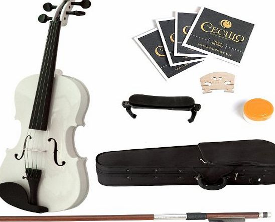 Mendini 1/2MV-White SR Size 1/2 Acoustic Violin - White