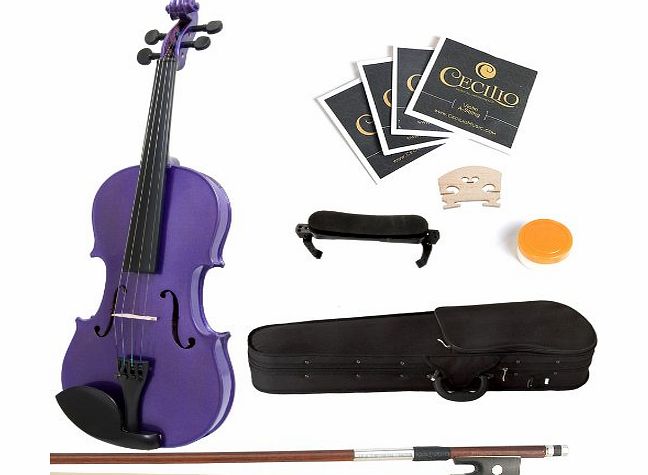 Mendini 4/4MV-Purple SR Size 4/4 Acoustic Violin - Purple