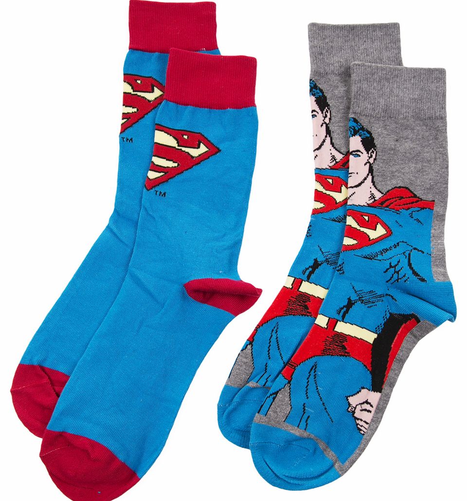 2pk DC Comics Superman Socks