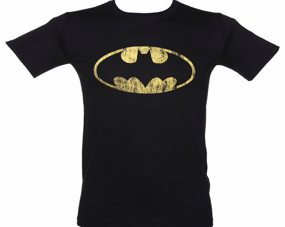 Black Distressed Batman Logo T-Shirt