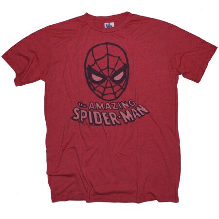 Men`s Clothing Junk Food The Amazing Spider Man Mask Red T-Shirt