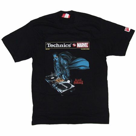 Marvel vs Technics Black Panther Black T-Shirt
