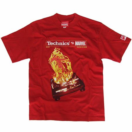 Marvel vs Technics Human Torch Red T-Shirt