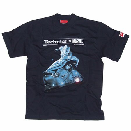 Marvel vs Technics Silver Surfer Navy T-Shirt
