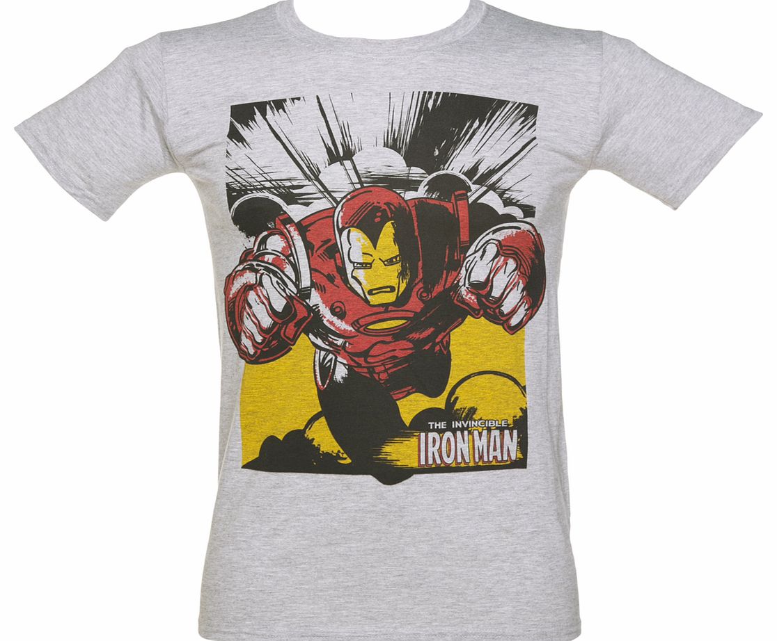 Grey Marl Iron Man Action Marvel T-Shirt