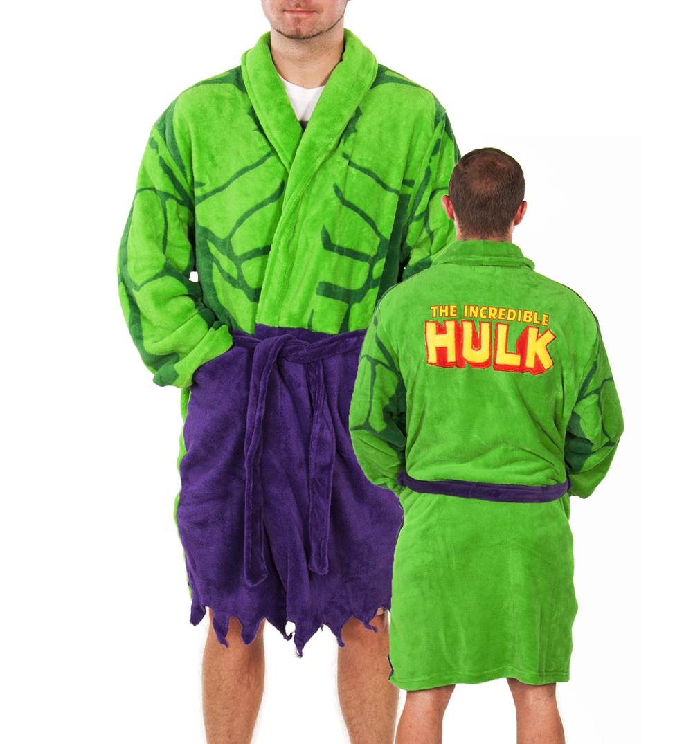 Mens Marvel Comics Incredible Hulk Dressing Gown
