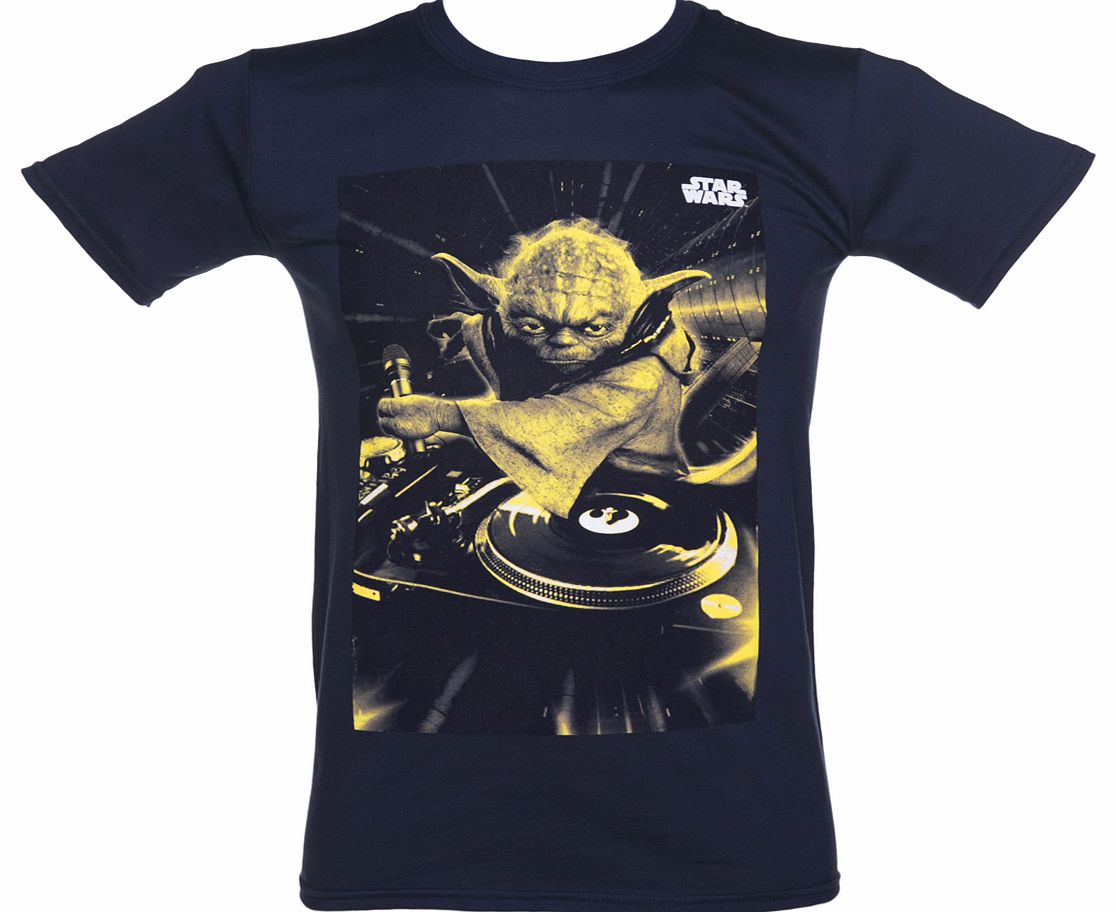 Navy DJ Yoda Star Wars T-Shirt