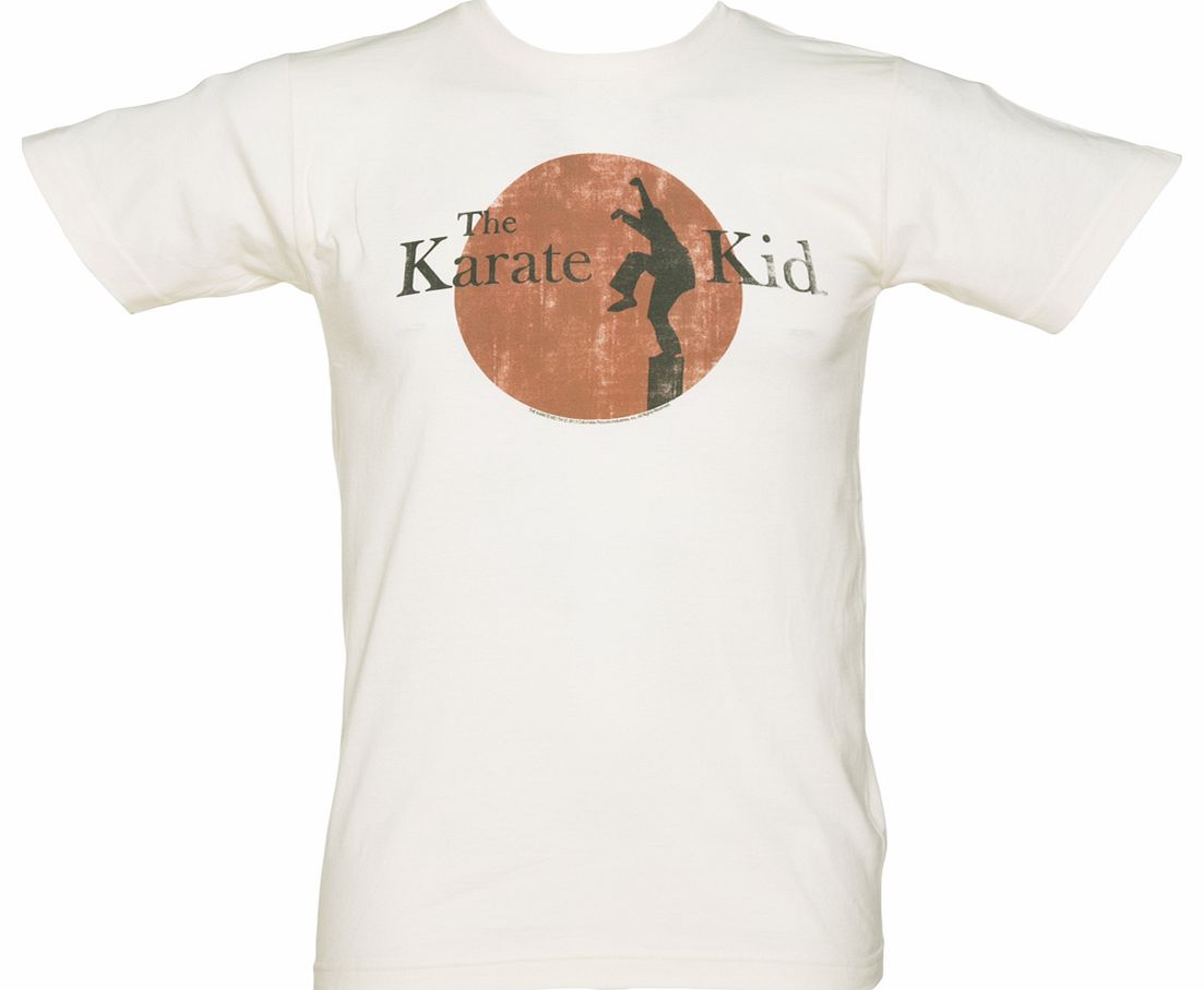 Off White Distressed Karate Kid Logo T-Shirt