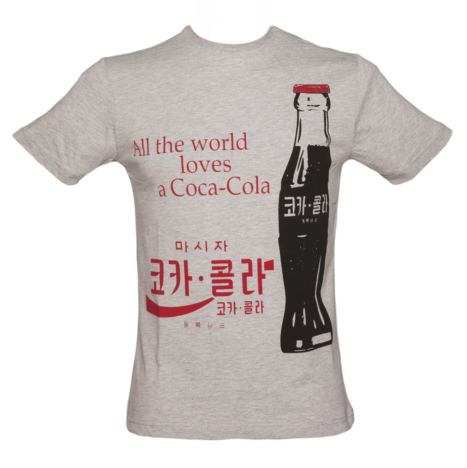 Pale Grey Korean Coca-Cola Logo T-Shirt