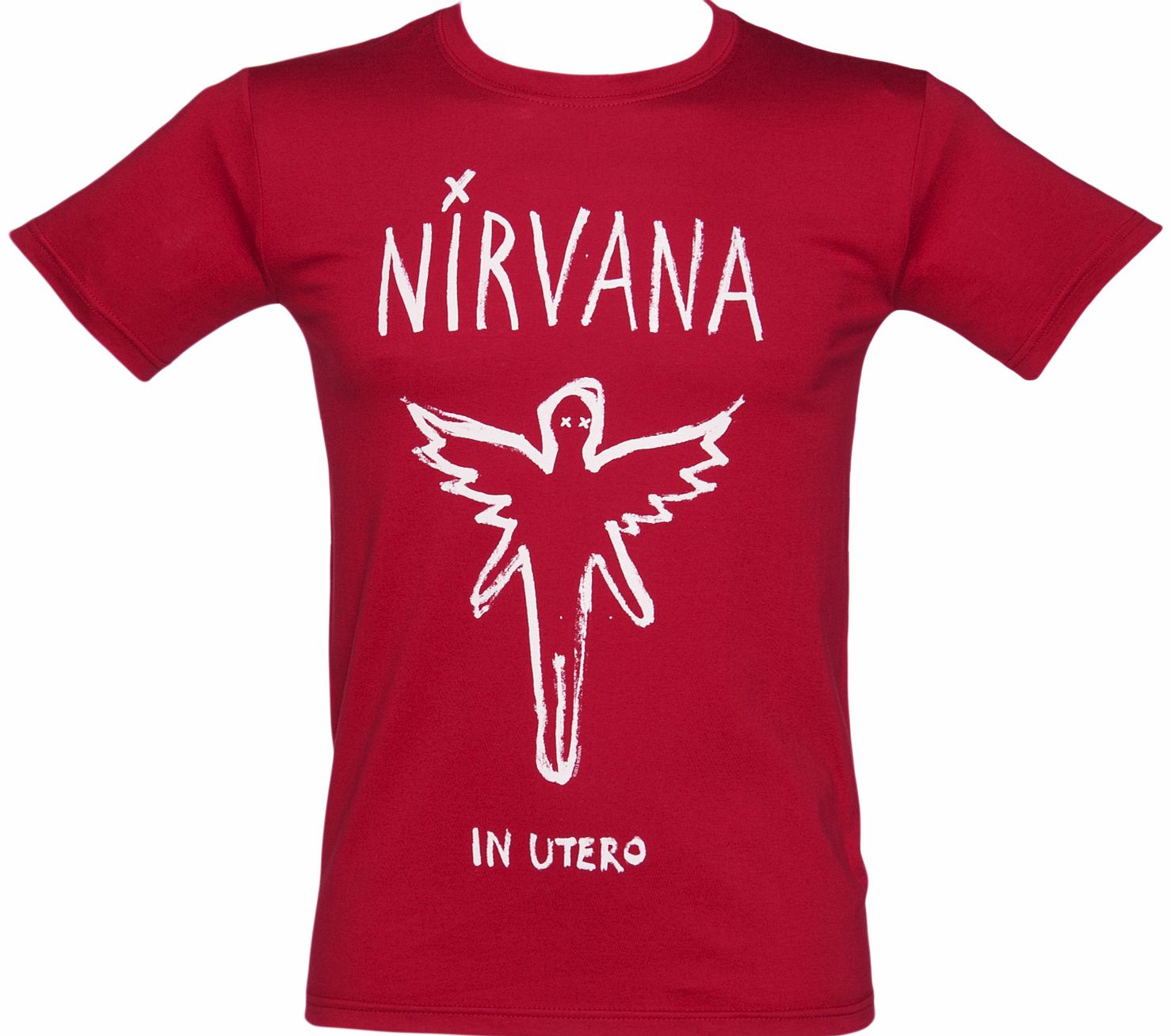 Mens Red Chalk In Utero Nirvana T-Shirt