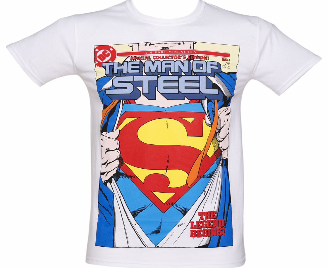 White DC Comics Superman Ripped Shirt Man
