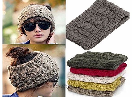 ILOVEDIY Black Korean Winter Warm Women Chunky Knit Hat Beanies Headband Hair Bands