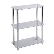 Mercury 3 shelf Storage, Clear Glass