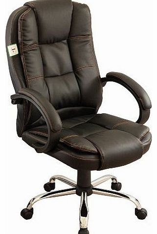 Meriden Furniture Executive High Back PU Leather Black Color Office Chair 19 Black