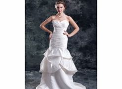 MERMAID Sweetheart Backless Pleat Sweep Train