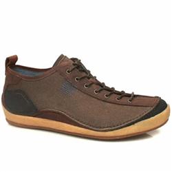 Male Barcelona Fabric Upper Fashion Trainers in Brown