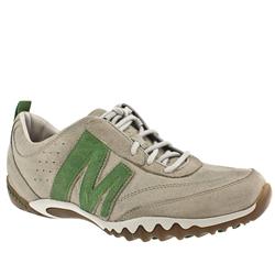 Merrell Male Ell Moto Leather Upper Fashion Trainers in Stone