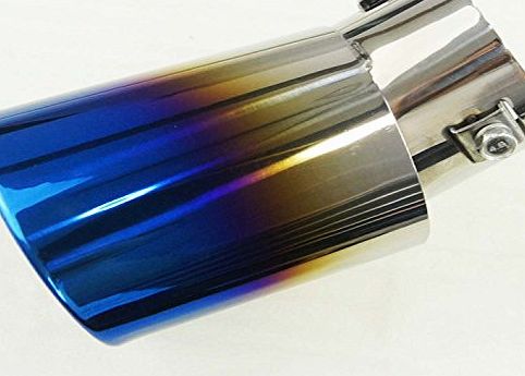 Merry Tools 99020532 Stainless Metal Blue Steel Exhaust Car Muffler Tip Pipe Tail Decoration