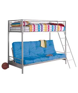 Metal Bunk Bed with Futon and Trizone Mattress -