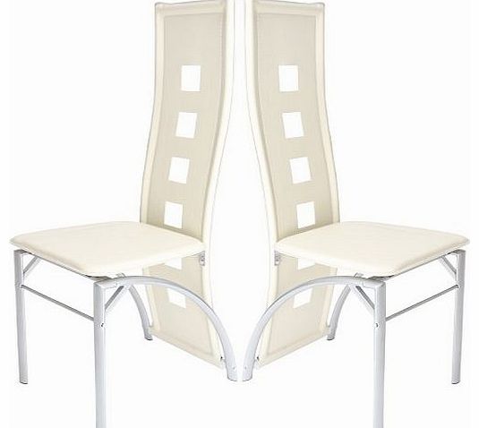 Miadomodo® Ezstl05 1 2 Dining Room Chair Set High Back Faux Leather Cream White Review 1760