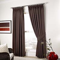 Curtains Lined Pencil Pleat Chocolate 132 x 137cm